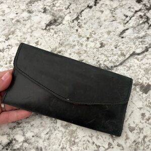 Classic Black Leather Flap Wallet—Genuine Leather ✨✨✨✨✨